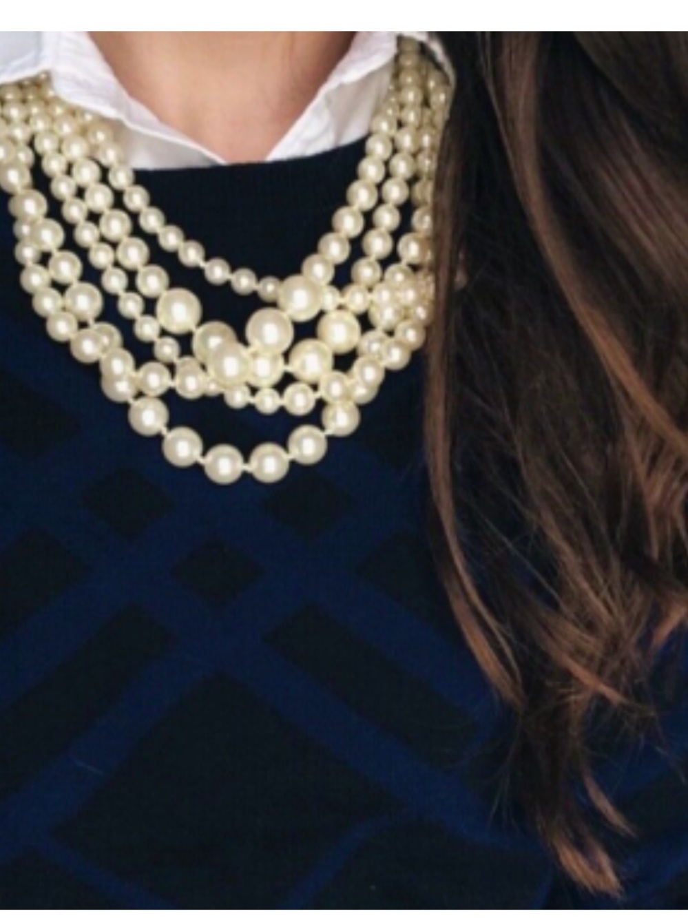 J. CREW • Elegant Cream Pearl Multi-Strand Necklace • A Closet MUST HAVE! - Picture 5 of 11